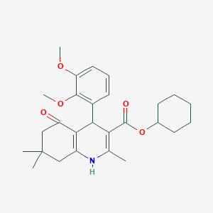 molecular formula C27H35NO5 B401966 Cyclohexyl 4-(2,3-dimethoxyphenyl)-2,7,7-trimethyl-5-oxo-1,4,5,6,7,8-hexahydroquinoline-3-carboxylate 