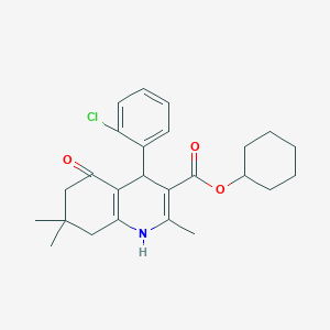 molecular formula C25H30ClNO3 B401967 Cyclohexyl 4-(2-chlorophenyl)-2,7,7-trimethyl-5-oxo-1,4,5,6,7,8-hexahydroquinoline-3-carboxylate 