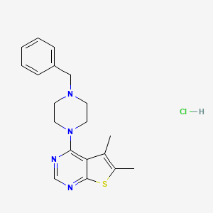 molecular formula C19H23ClN4S B4019671 4-(4-benzyl-1-piperazinyl)-5,6-dimethylthieno[2,3-d]pyrimidine hydrochloride 