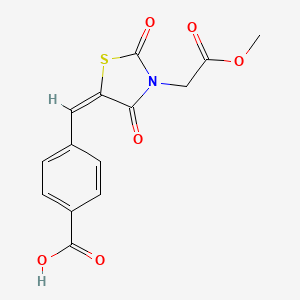 molecular formula C14H11NO6S B4019683 4-{[3-(2-甲氧基-2-氧代乙基)-2,4-二氧代-1,3-噻唑烷-5-亚甲基]甲基}苯甲酸 