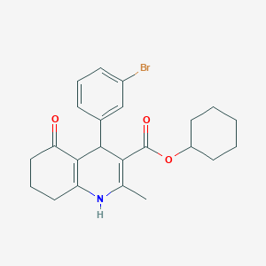 molecular formula C23H26BrNO3 B401970 Cyclohexyl 4-(3-bromophenyl)-2-methyl-5-oxo-1,4,5,6,7,8-hexahydroquinoline-3-carboxylate 