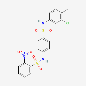 molecular formula C19H16ClN3O6S2 B4019702 N-(4-{[(3-chloro-4-methylphenyl)amino]sulfonyl}phenyl)-2-nitrobenzenesulfonamide 