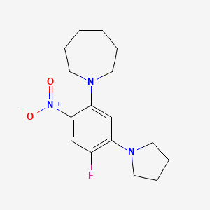 molecular formula C16H22FN3O2 B4019716 1-[4-fluoro-2-nitro-5-(1-pyrrolidinyl)phenyl]azepane 