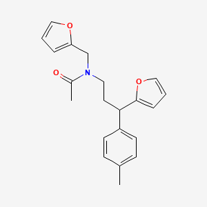 molecular formula C21H23NO3 B4019717 N-(2-furylmethyl)-N-[3-(2-furyl)-3-(4-methylphenyl)propyl]acetamide 