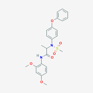 molecular formula C24H26N2O6S B4019722 N~1~-(2,4-dimethoxyphenyl)-N~2~-(methylsulfonyl)-N~2~-(4-phenoxyphenyl)alaninamide 