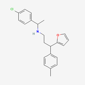 molecular formula C22H24ClNO B4019728 N-[1-(4-chlorophenyl)ethyl]-3-(2-furyl)-3-(4-methylphenyl)-1-propanamine 