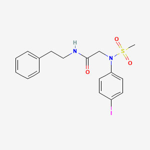 molecular formula C17H19IN2O3S B4019730 N~2~-(4-iodophenyl)-N~2~-(methylsulfonyl)-N~1~-(2-phenylethyl)glycinamide 