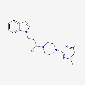 molecular formula C22H27N5O B4019734 1-{3-[4-(4,6-dimethylpyrimidin-2-yl)piperazin-1-yl]-3-oxopropyl}-2-methyl-1H-indole 