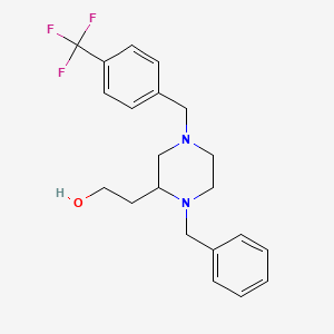 molecular formula C21H25F3N2O B4019741 2-{1-benzyl-4-[4-(trifluoromethyl)benzyl]-2-piperazinyl}ethanol 