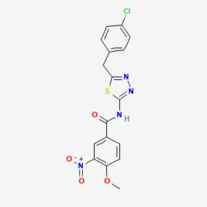 molecular formula C17H13ClN4O4S B4019763 N-[5-(4-chlorobenzyl)-1,3,4-thiadiazol-2-yl]-4-methoxy-3-nitrobenzamide 