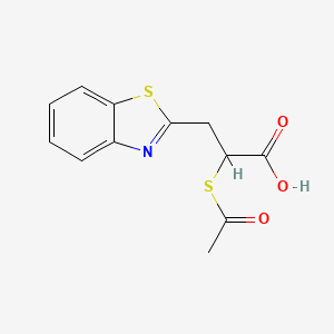 molecular formula C12H11NO3S2 B4019784 2-(acetylthio)-3-(1,3-benzothiazol-2-yl)propanoic acid 