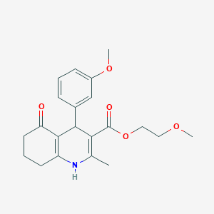 molecular formula C21H25NO5 B401979 2-Methoxyethyl 4-(3-methoxyphenyl)-2-methyl-5-oxo-1,4,5,6,7,8-hexahydroquinoline-3-carboxylate 