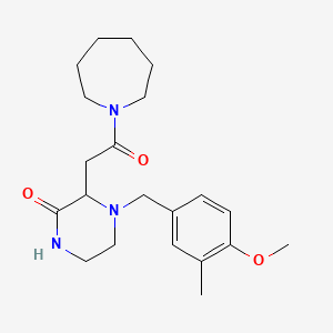 molecular formula C21H31N3O3 B4019804 3-[2-(1-azepanyl)-2-oxoethyl]-4-(4-methoxy-3-methylbenzyl)-2-piperazinone 