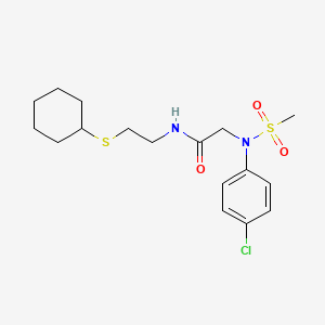 molecular formula C17H25ClN2O3S2 B4019810 N~2~-(4-chlorophenyl)-N~1~-[2-(cyclohexylthio)ethyl]-N~2~-(methylsulfonyl)glycinamide 