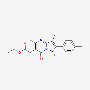 molecular formula C19H21N3O3 B4019816 ethyl [3,5-dimethyl-2-(4-methylphenyl)-7-oxo-4,7-dihydropyrazolo[1,5-a]pyrimidin-6-yl]acetate 