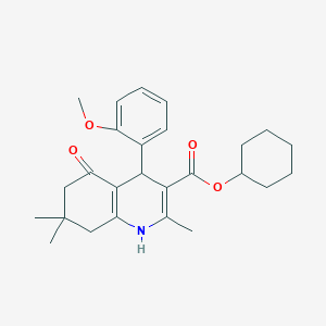 Cyclohexyl 4-(2-methoxyphenyl)-2,7,7-trimethyl-5-oxo-1,4,5,6,7,8-hexahydro-3-quinolinecarboxylate