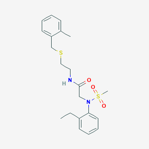 molecular formula C21H28N2O3S2 B4019840 N~2~-(2-ethylphenyl)-N~1~-{2-[(2-methylbenzyl)thio]ethyl}-N~2~-(methylsulfonyl)glycinamide 