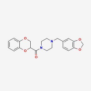 molecular formula C21H22N2O5 B4019847 1-(1,3-benzodioxol-5-ylmethyl)-4-(2,3-dihydro-1,4-benzodioxin-2-ylcarbonyl)piperazine 