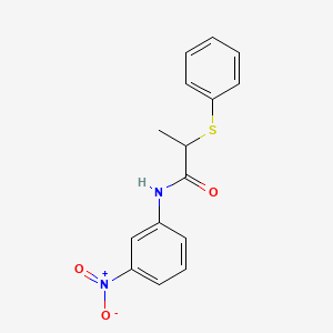 molecular formula C15H14N2O3S B4019859 N-(3-nitrophenyl)-2-(phenylthio)propanamide 