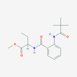 molecular formula C17H24N2O4 B4019875 methyl 2-({2-[(2,2-dimethylpropanoyl)amino]benzoyl}amino)butanoate 