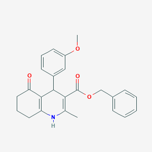 molecular formula C25H25NO4 B401989 Benzyl 4-(3-methoxyphenyl)-2-methyl-5-oxo-1,4,5,6,7,8-hexahydro-3-quinolinecarboxylate 