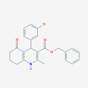 molecular formula C24H22BrNO3 B401991 Benzyl 4-(3-bromophenyl)-2-methyl-5-oxo-1,4,5,6,7,8-hexahydro-3-quinolinecarboxylate 
