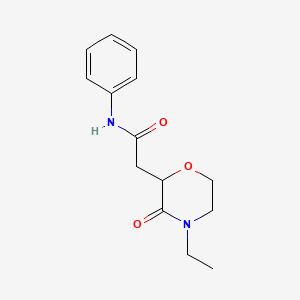 molecular formula C14H18N2O3 B4019926 2-(4-ethyl-3-oxo-2-morpholinyl)-N-phenylacetamide 