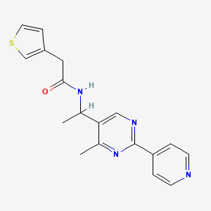 molecular formula C18H18N4OS B4019937 N-{1-[4-methyl-2-(4-pyridinyl)-5-pyrimidinyl]ethyl}-2-(3-thienyl)acetamide 
