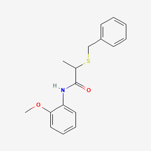 molecular formula C17H19NO2S B4019941 2-(benzylthio)-N-(2-methoxyphenyl)propanamide 