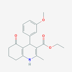 molecular formula C20H23NO4 B401995 Ethyl 4-(3-methoxyphenyl)-2-methyl-5-oxo-1,4,5,6,7,8-hexahydroquinoline-3-carboxylate 