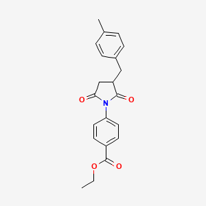 molecular formula C21H21NO4 B4019953 ethyl 4-[3-(4-methylbenzyl)-2,5-dioxo-1-pyrrolidinyl]benzoate 