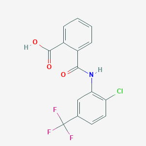 molecular formula C15H9ClF3NO3 B4019955 2-({[2-chloro-5-(trifluoromethyl)phenyl]amino}carbonyl)benzoic acid CAS No. 24063-30-7