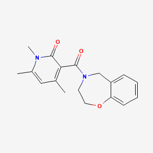 molecular formula C18H20N2O3 B4019956 3-(2,3-dihydro-1,4-benzoxazepin-4(5H)-ylcarbonyl)-1,4,6-trimethylpyridin-2(1H)-one 