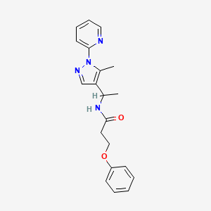 molecular formula C20H22N4O2 B4019964 N-{1-[5-methyl-1-(2-pyridinyl)-1H-pyrazol-4-yl]ethyl}-3-phenoxypropanamide 