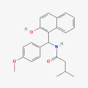 molecular formula C23H25NO3 B4019966 N-[(2-hydroxy-1-naphthyl)(4-methoxyphenyl)methyl]-3-methylbutanamide 