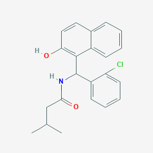 molecular formula C22H22ClNO2 B4019970 N-[(2-chlorophenyl)(2-hydroxy-1-naphthyl)methyl]-3-methylbutanamide 