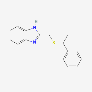 molecular formula C16H16N2S B4019978 2-{[(1-phenylethyl)thio]methyl}-1H-benzimidazole 
