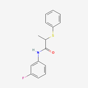 molecular formula C15H14FNOS B4019989 N-(3-fluorophenyl)-2-(phenylthio)propanamide 