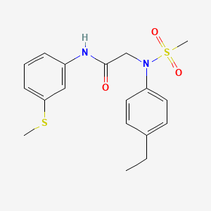 molecular formula C18H22N2O3S2 B4020000 N~2~-(4-ethylphenyl)-N~2~-(methylsulfonyl)-N~1~-[3-(methylthio)phenyl]glycinamide 