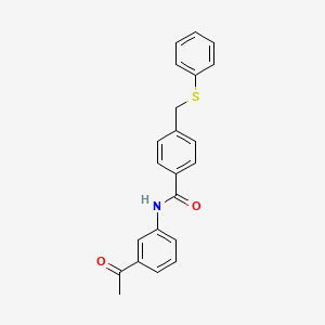 molecular formula C22H19NO2S B4020006 N-(3-acetylphenyl)-4-[(phenylthio)methyl]benzamide 