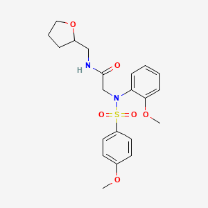 molecular formula C21H26N2O6S B4020007 N~2~-(2-methoxyphenyl)-N~2~-[(4-methoxyphenyl)sulfonyl]-N~1~-(tetrahydro-2-furanylmethyl)glycinamide 