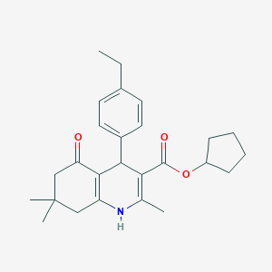 molecular formula C26H33NO3 B402001 Cyclopentyl 4-(4-ethylphenyl)-2,7,7-trimethyl-5-oxo-1,4,5,6,7,8-hexahydroquinoline-3-carboxylate CAS No. 299947-69-6