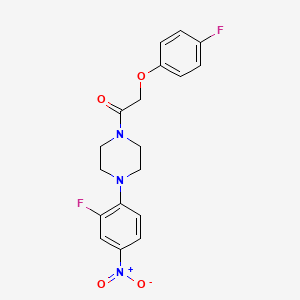 molecular formula C18H17F2N3O4 B4020013 1-(2-fluoro-4-nitrophenyl)-4-[(4-fluorophenoxy)acetyl]piperazine 