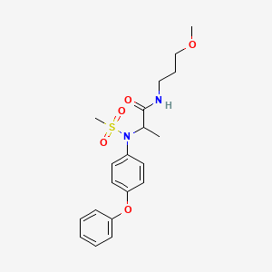 molecular formula C20H26N2O5S B4020031 N~1~-(3-methoxypropyl)-N~2~-(methylsulfonyl)-N~2~-(4-phenoxyphenyl)alaninamide 