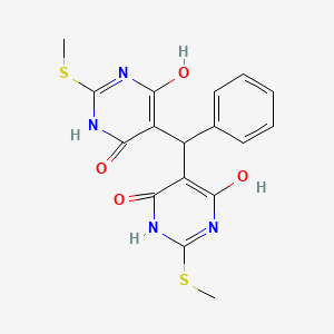 molecular formula C17H16N4O4S2 B4020038 5,5'-(phenylmethylene)bis[2-(methylthio)-4,6-pyrimidinediol] 
