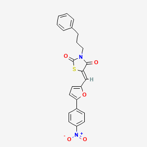molecular formula C23H18N2O5S B4020047 5-{[5-(4-nitrophenyl)-2-furyl]methylene}-3-(3-phenylpropyl)-1,3-thiazolidine-2,4-dione 