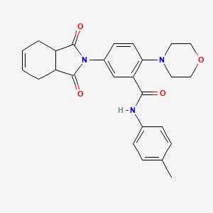 molecular formula C26H27N3O4 B4020055 5-(1,3-dioxo-1,3,3a,4,7,7a-hexahydro-2H-isoindol-2-yl)-N-(4-methylphenyl)-2-(4-morpholinyl)benzamide 