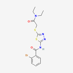 molecular formula C15H17BrN4O2S2 B4020062 2-bromo-N-(5-{[2-(diethylamino)-2-oxoethyl]thio}-1,3,4-thiadiazol-2-yl)benzamide 