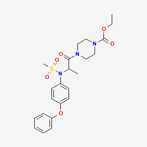 molecular formula C23H29N3O6S B4020065 ethyl 4-[N-(methylsulfonyl)-N-(4-phenoxyphenyl)alanyl]-1-piperazinecarboxylate 