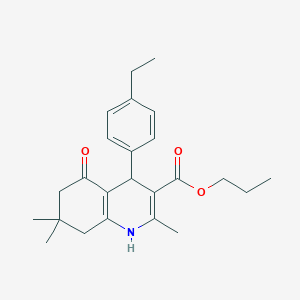 molecular formula C24H31NO3 B402007 Propyl 4-(4-ethylphenyl)-2,7,7-trimethyl-5-oxo-1,4,5,6,7,8-hexahydroquinoline-3-carboxylate 